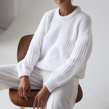 Load image into Gallery viewer, Fashion Solid Color Round Neck Warm Sweater
