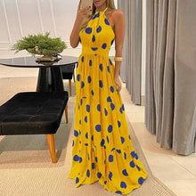 Load image into Gallery viewer, Polka Dot Halterneck Party Maxi Dress
