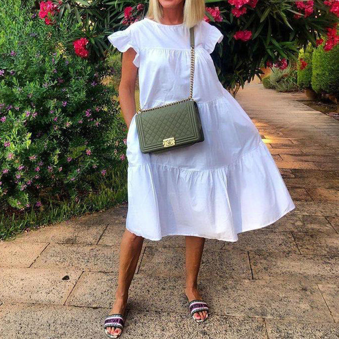 Sweet Casual Loose Fit Vacation Maxi Dress