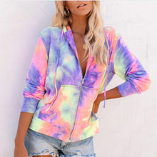Load image into Gallery viewer, Tie-dye Zipper Hoodie
