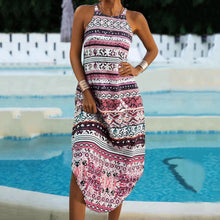 Load image into Gallery viewer, Boho Style Printed Halter Maxi Dress
