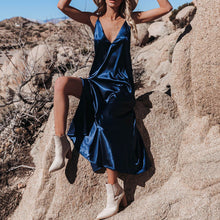 Load image into Gallery viewer, Solid color Sling Vacation Maxi Dress
