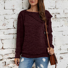 Load image into Gallery viewer, Round Neck Button Thick Knitted Sweatshirt
