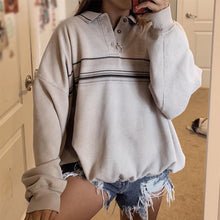 Load image into Gallery viewer, Lapel Pullover Long Sleeve Sweatshirt
