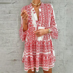 V-Neck Print Dress