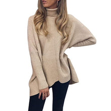 Load image into Gallery viewer, Turtleneck Pullover Bat Sleeve Sweater
