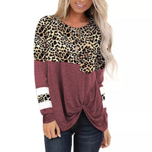 Load image into Gallery viewer, Leopard Print Round Neck Long Sleeve Top
