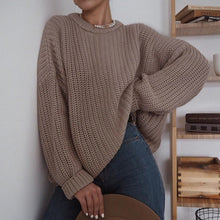 Load image into Gallery viewer, Fashion Solid Color Round Neck Warm Sweater
