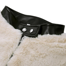 Load image into Gallery viewer, Faux Fur Leather Trim Pocketed Jacket
