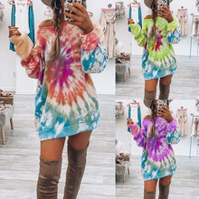 Load image into Gallery viewer, Spiral Print Tie-dye Crew Neck Top
