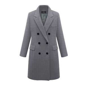 Double-Breasted Woolen Coat