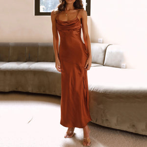 Slim Fit Fashion Back Straps Maxi Dress