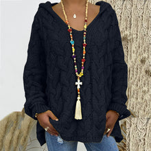 Load image into Gallery viewer, Solid Color Twist Knit Hooded Sweater
