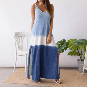 Gradient Slit Sling Maxi Dress