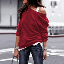 Load image into Gallery viewer, Solid Color Round Neck Long Sleeve Top
