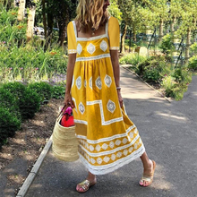 Load image into Gallery viewer, Bohemia Style Short Sleeve Maxi Dress
