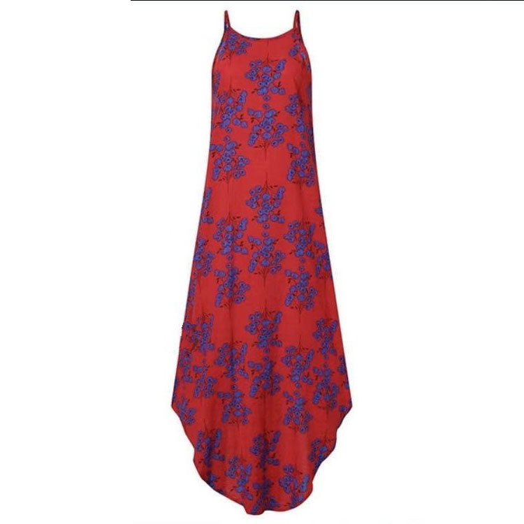 Sleeveless Floarl Printed Sling Dress