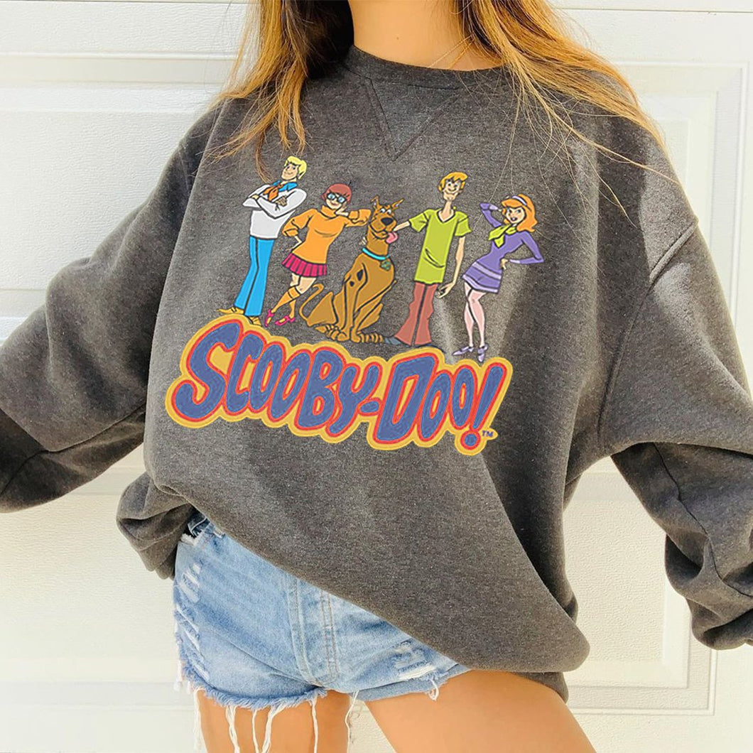 Cartoon Printed Round Neck Loose Casual Sweatshirt