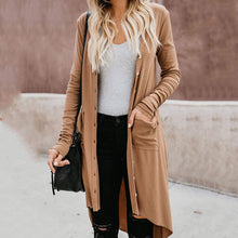 Load image into Gallery viewer, Solid Color Long Knitted Cardigan Coat
