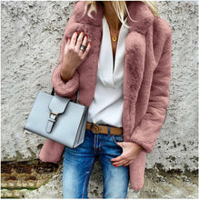 Load image into Gallery viewer, Fashion Solid Color Stand Collar Plush coat
