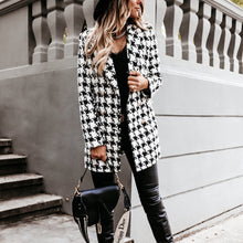 Load image into Gallery viewer, Retro Long Sleeved Plaid Lapel Mid-Length Coat
