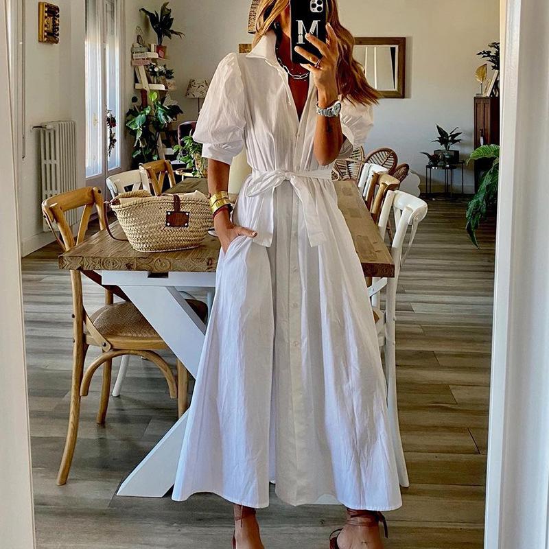Fashion Shirt Maxi Dress