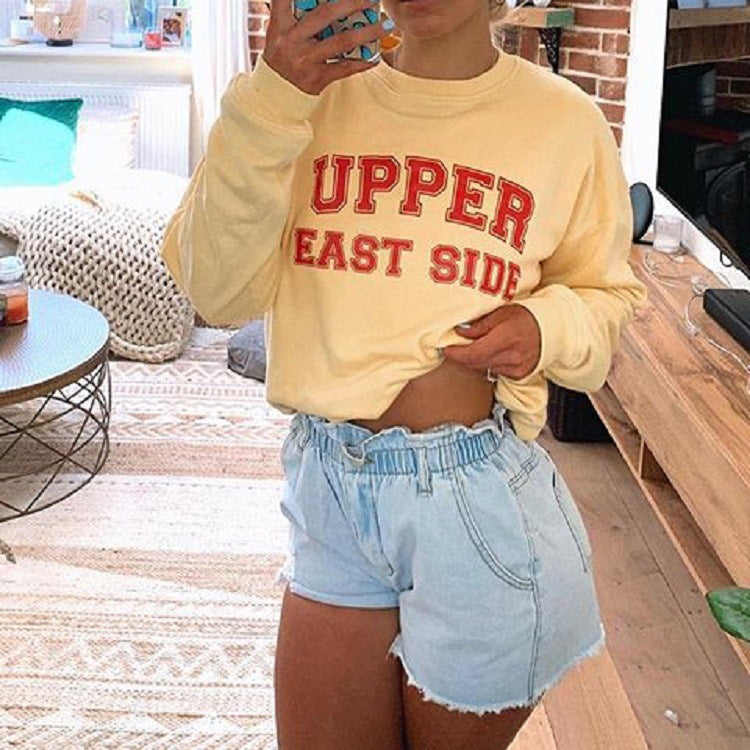 Casual Round Neck Printed Sweatshirt