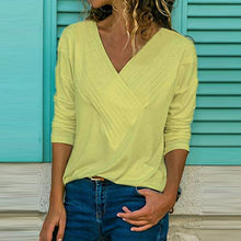 Load image into Gallery viewer, Slim Fit V-neck Long Sleeve T-shirt
