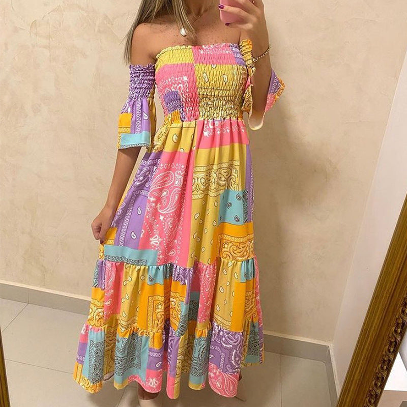 Fashion Colorful Printed Maxi Dress
