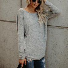 Load image into Gallery viewer, Sexy Open Back Knotted Long-sleeved T-shirt

