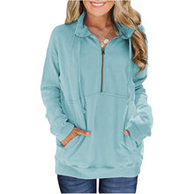 Load image into Gallery viewer, Half Zipper Solid Color Casual Sweatshirt
