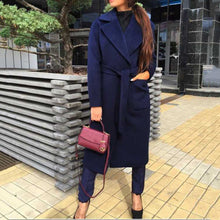 Load image into Gallery viewer, Lapel Tie Wool Coat
