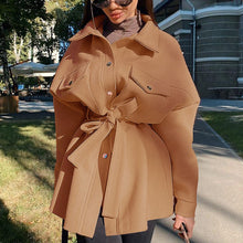 Load image into Gallery viewer, Solid Color Woolen Shirt Coat
