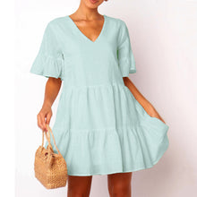 Load image into Gallery viewer, Elegant V-Neck Casual Mini Dress
