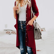 Load image into Gallery viewer, Solid Color Long Knitted Cardigan Coat
