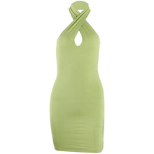 Load image into Gallery viewer, Sexy Cross Halterneck Bodycon Dress
