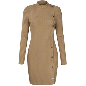 Pure Color Slim Sexy Knit Bodycon Dress