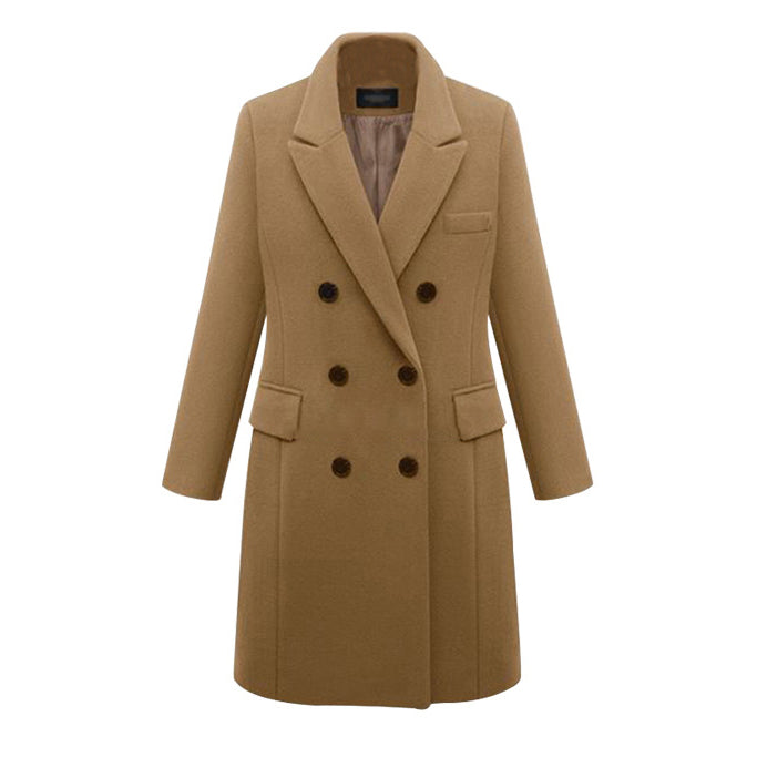 Double-Breasted Woolen Coat