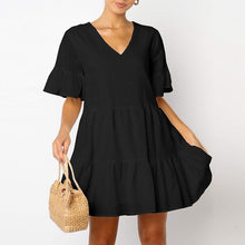 Load image into Gallery viewer, Elegant V-Neck Casual Mini Dress
