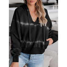 Load image into Gallery viewer, Tie-dye Hooded V-neck Sweatshirt
