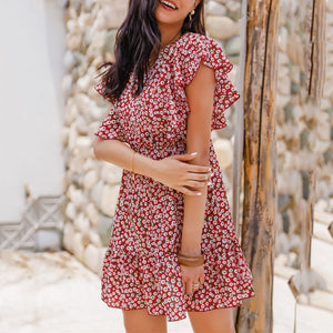 Round Neck Printed Dress