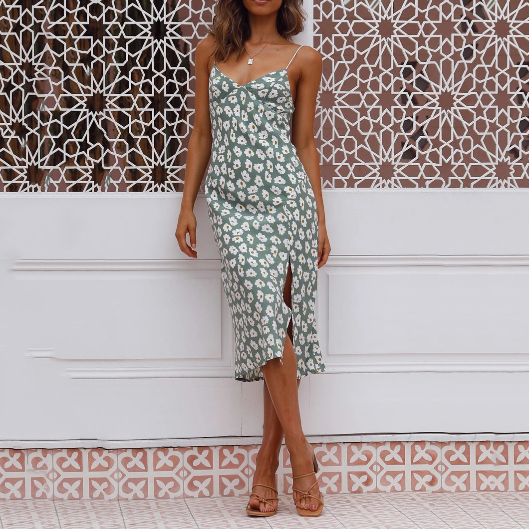 Sexy Floral Printed Summer Maxi Dress