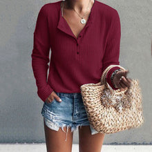 Load image into Gallery viewer, Solid Color Round neck Long Sleeve T-shirt
