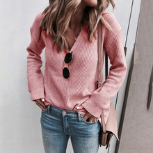 Load image into Gallery viewer, V-neck Knitted Sweater
