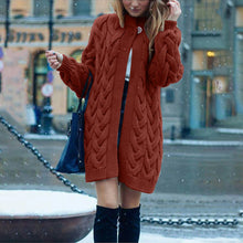 Load image into Gallery viewer, Solid Color Cross Knit Cardigan Sweater Coat
