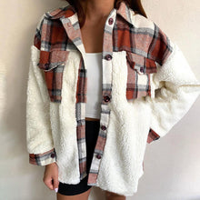 Load image into Gallery viewer, Plaid Stitching Jacket Coat

