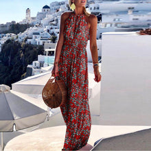 Load image into Gallery viewer, Fashion Halter Printed Maxi Vacation Dress
