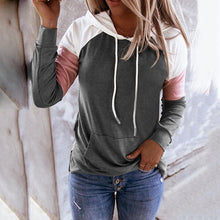 Load image into Gallery viewer, Stitching Color Hooded Sweatshirt
