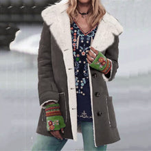 Load image into Gallery viewer, Mid-Length Plush Lapel With Pockets Coat
