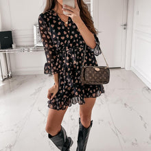 Load image into Gallery viewer, Fashion V Neck Printed Mini Dress
